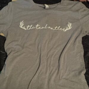 Bella Canvas Gray Kids Tee with White Antler Design